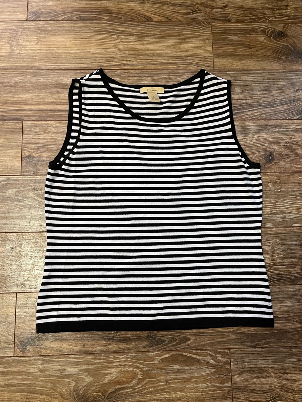 Bechamel Black & White Striped Sleeveless Tank